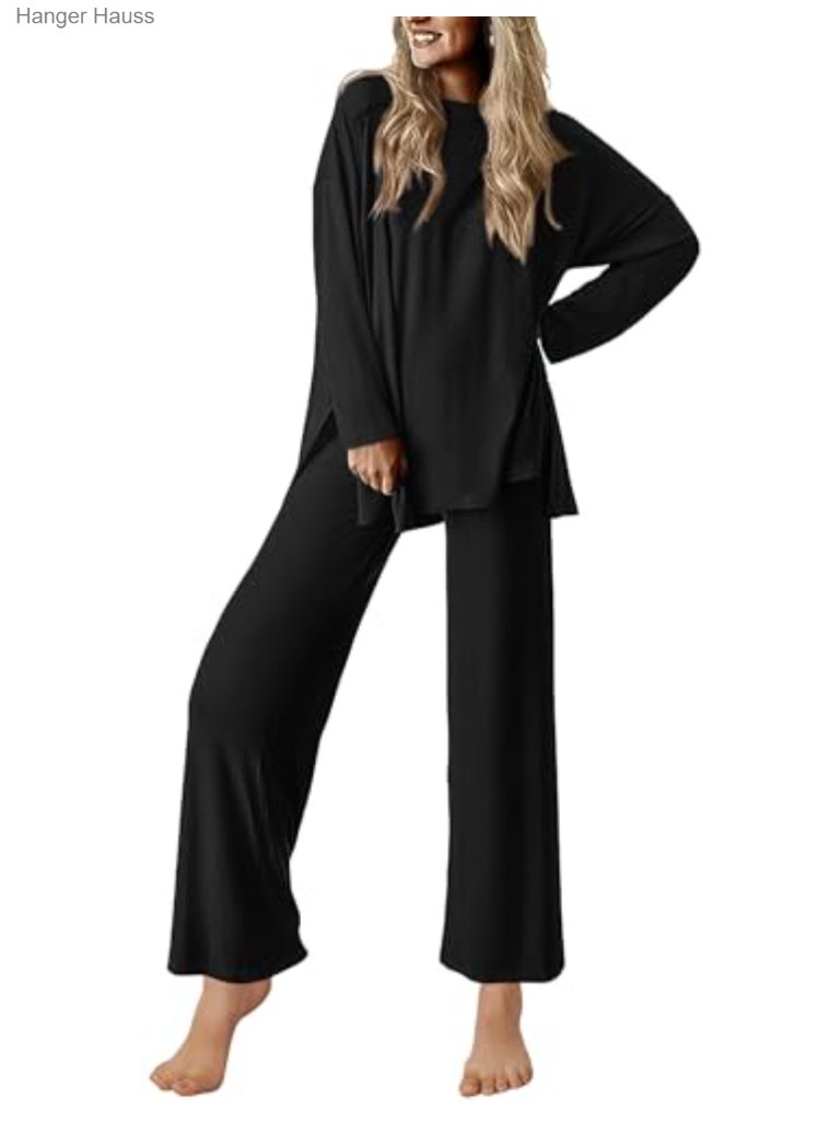 Long Sleeve Pajama Set With Pockets Lounge Wear
